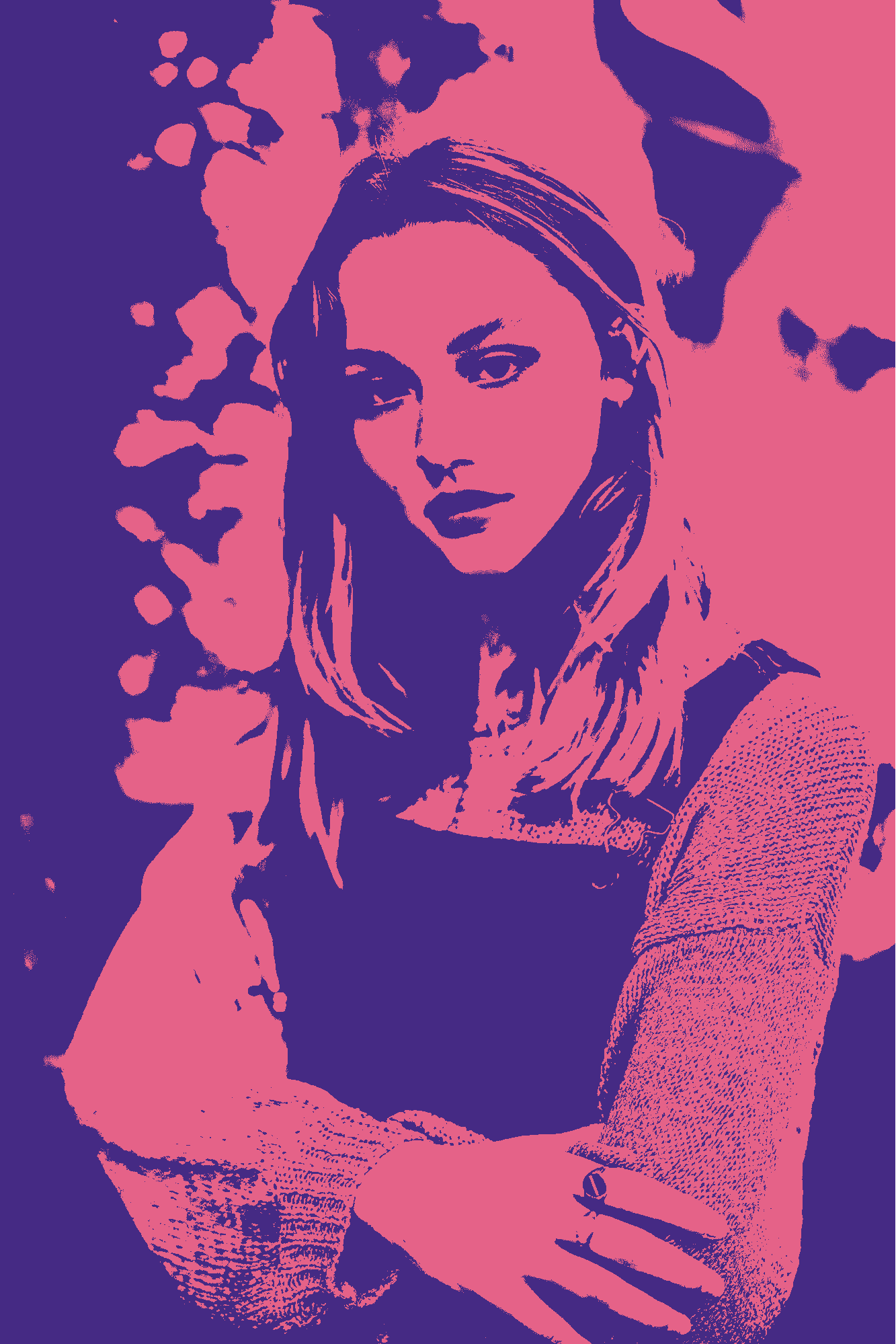 A 2-color image using 1 bit per pixel